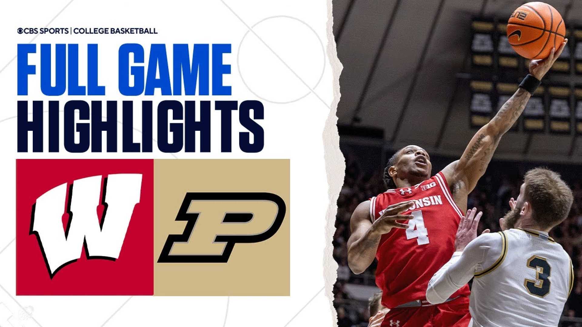 Wisconsin Men's Basketball Upset Purdue Highlights