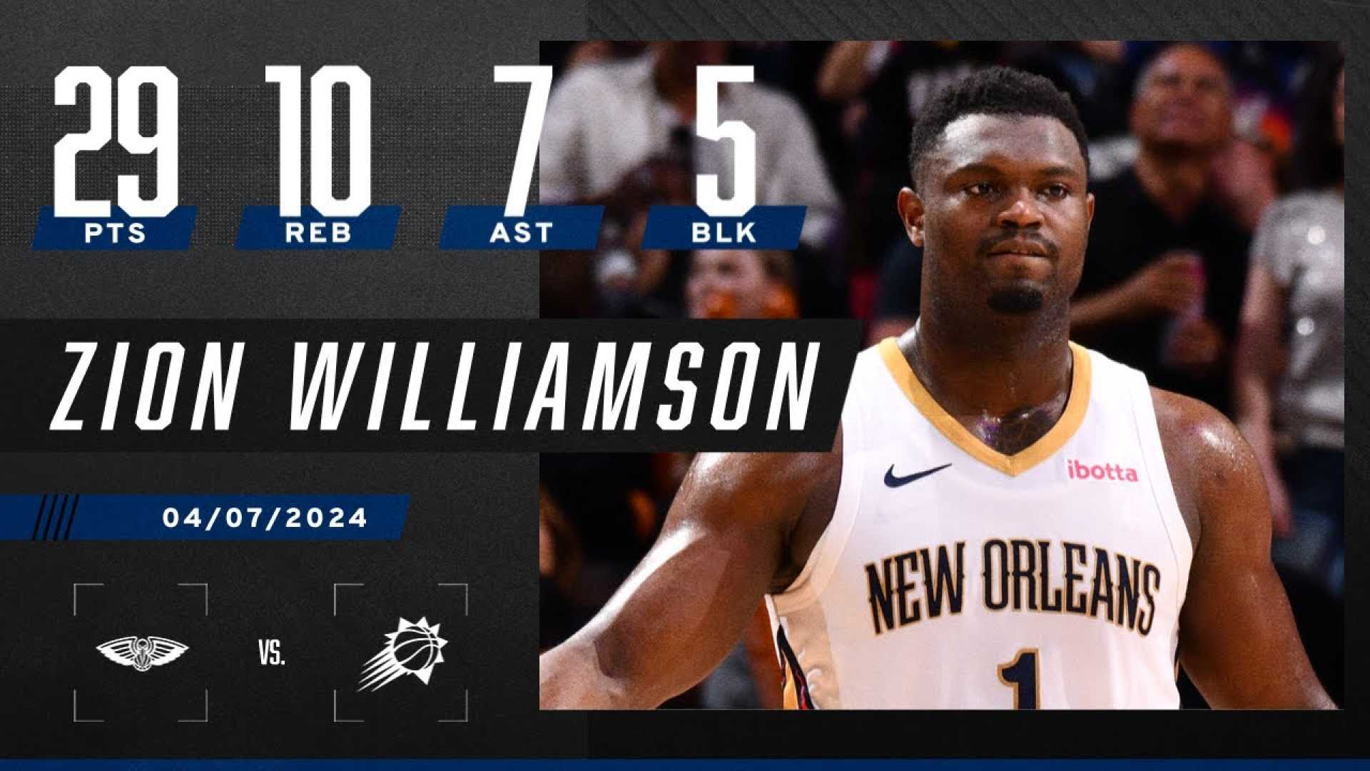 Zion Williamson Pelicans Basketball Triple Double