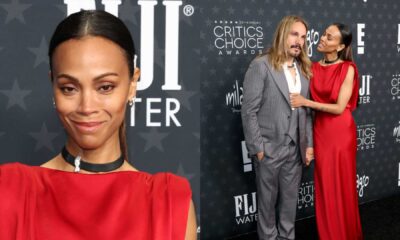 Zoe Saldaña Red Gown Critics Choice Awards 2025