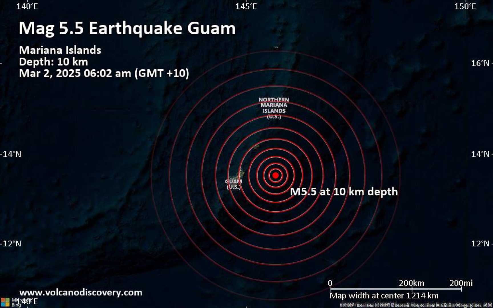 5.3 Magnitude Earthquake Guam March 2025