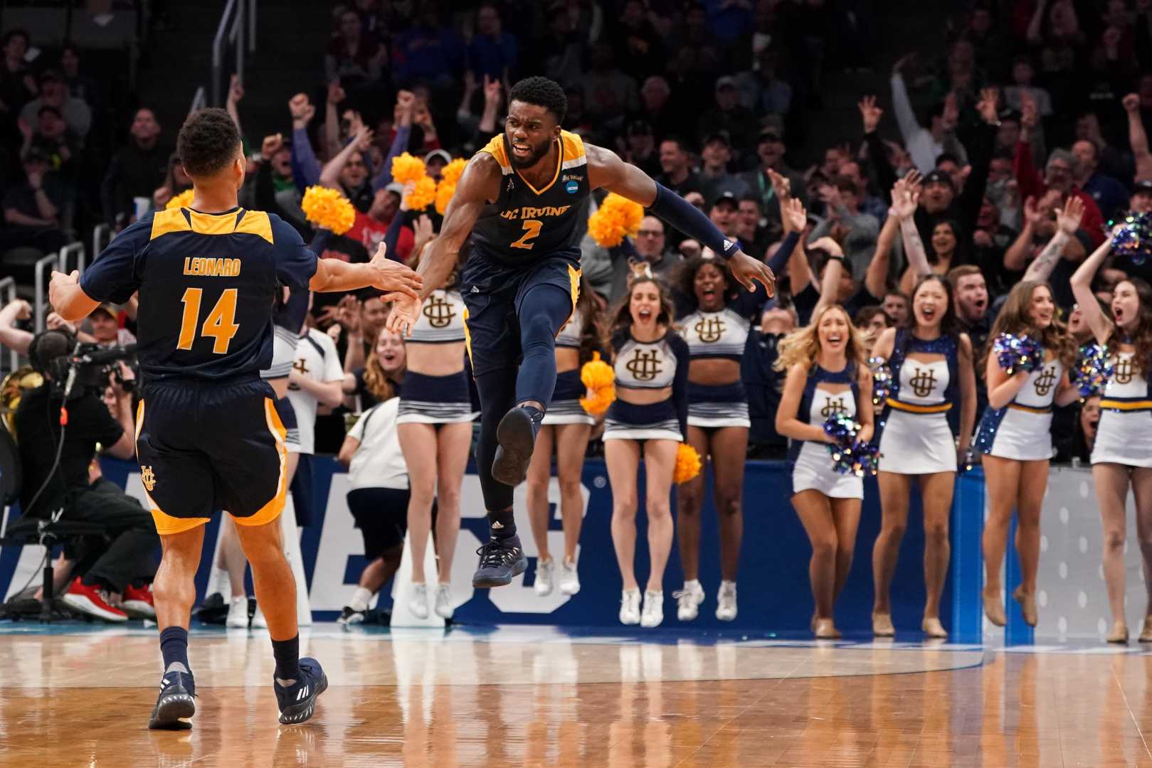 Anteaters Basketball Team Celebrating Victory