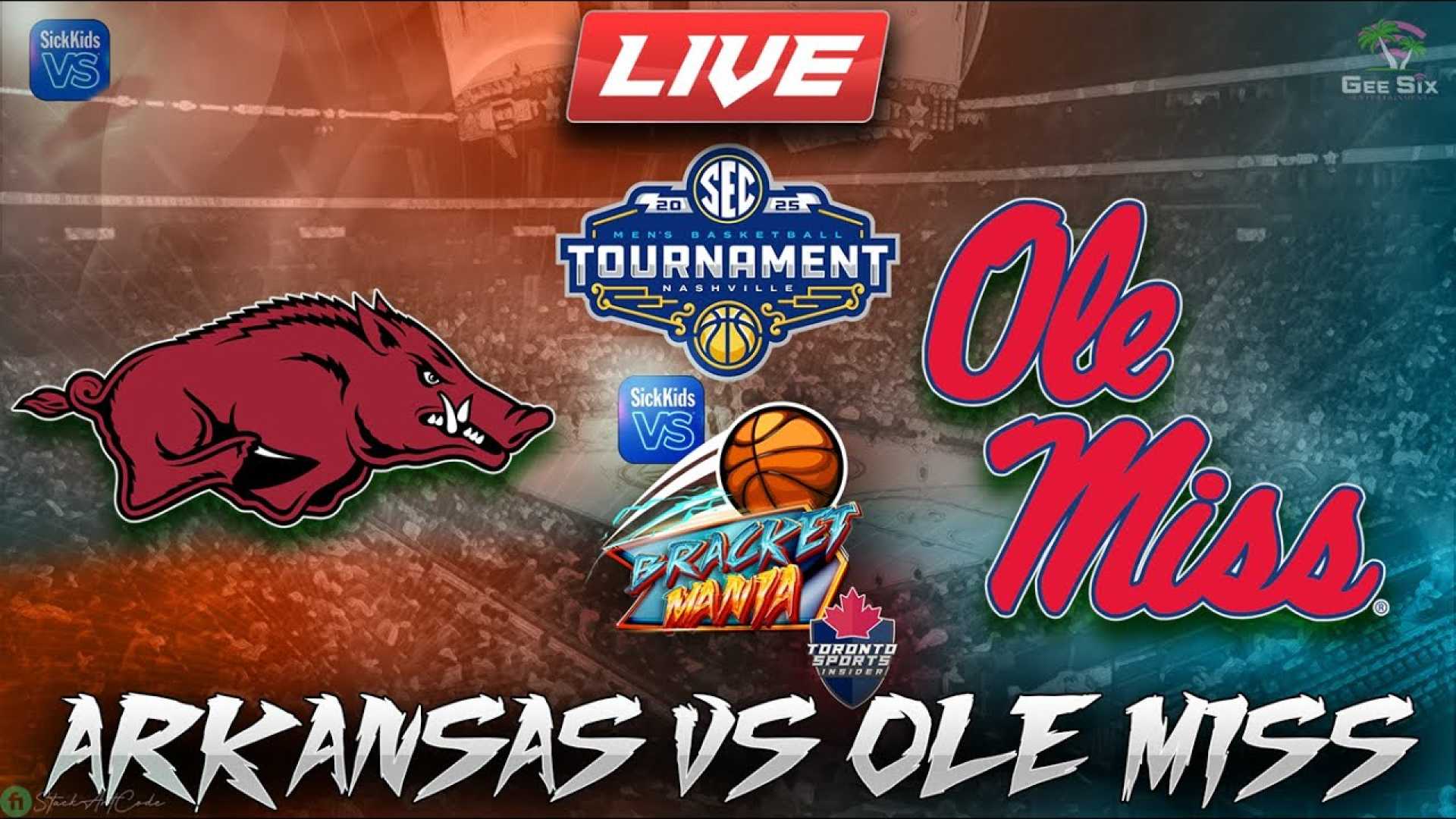 Arkansas Ole Miss Sec Tournament Basketball Matchup