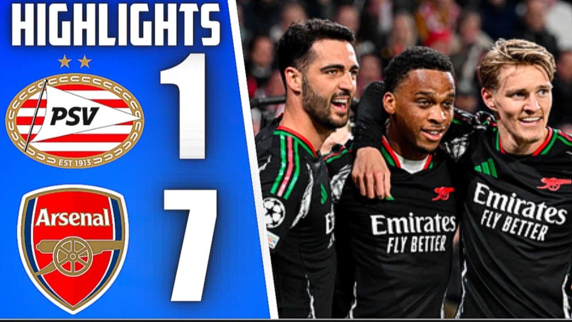 Arsenal Psv Eindhoven Champions League Match Highlights