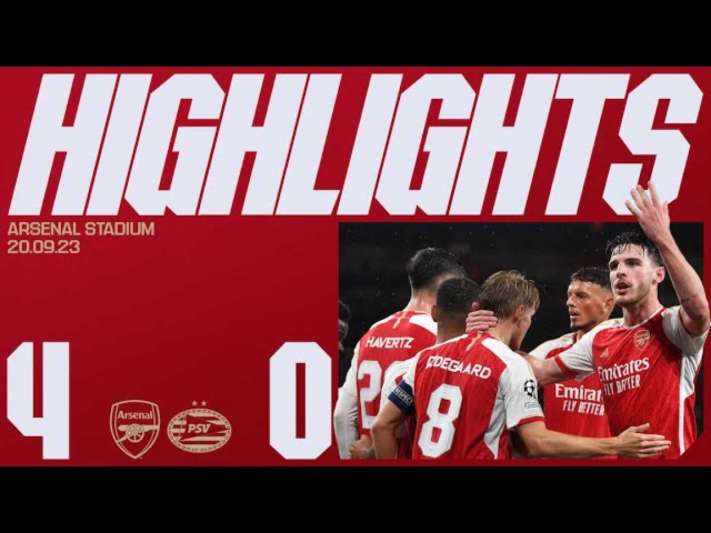 Arsenal Vs Psv Champions League Match Highlights