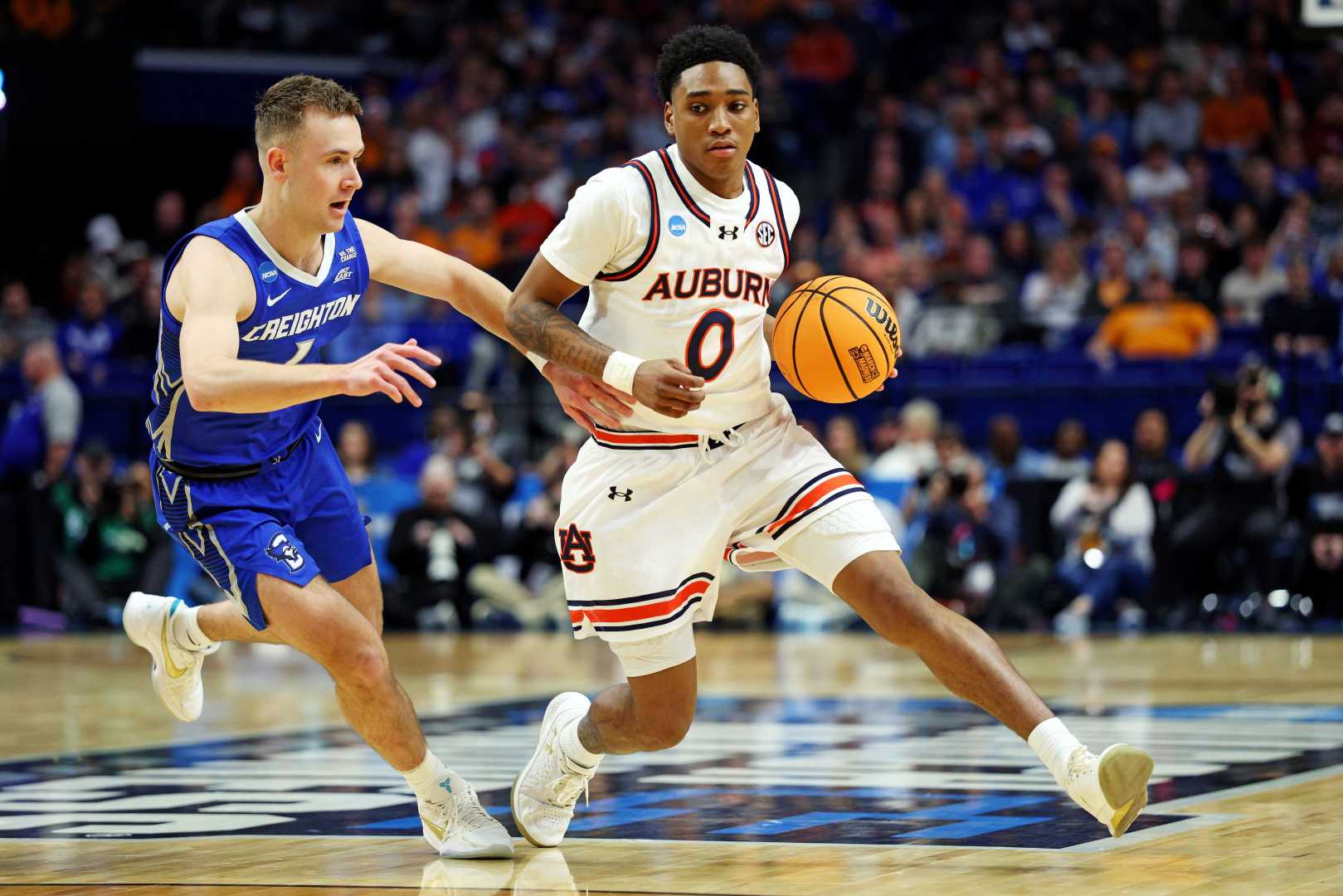 Auburn Basketball Team In Action During March Madness