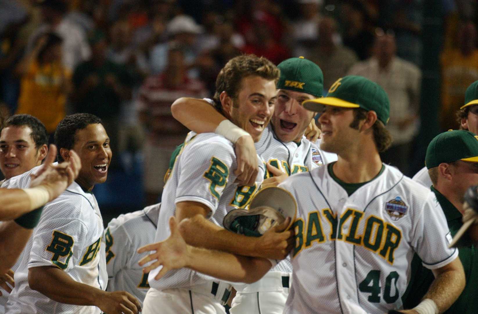 Baylor Baseball Team Celebrating Victory