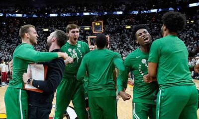 Boston Celtics Players Celebrating Win