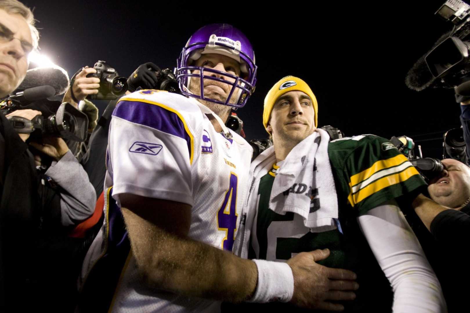 Brett Favre Aaron Rodgers Minnesota Vikings