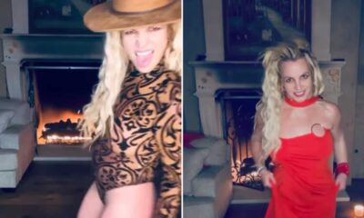 Britney Spears Dancing In Front Of A Fireplace