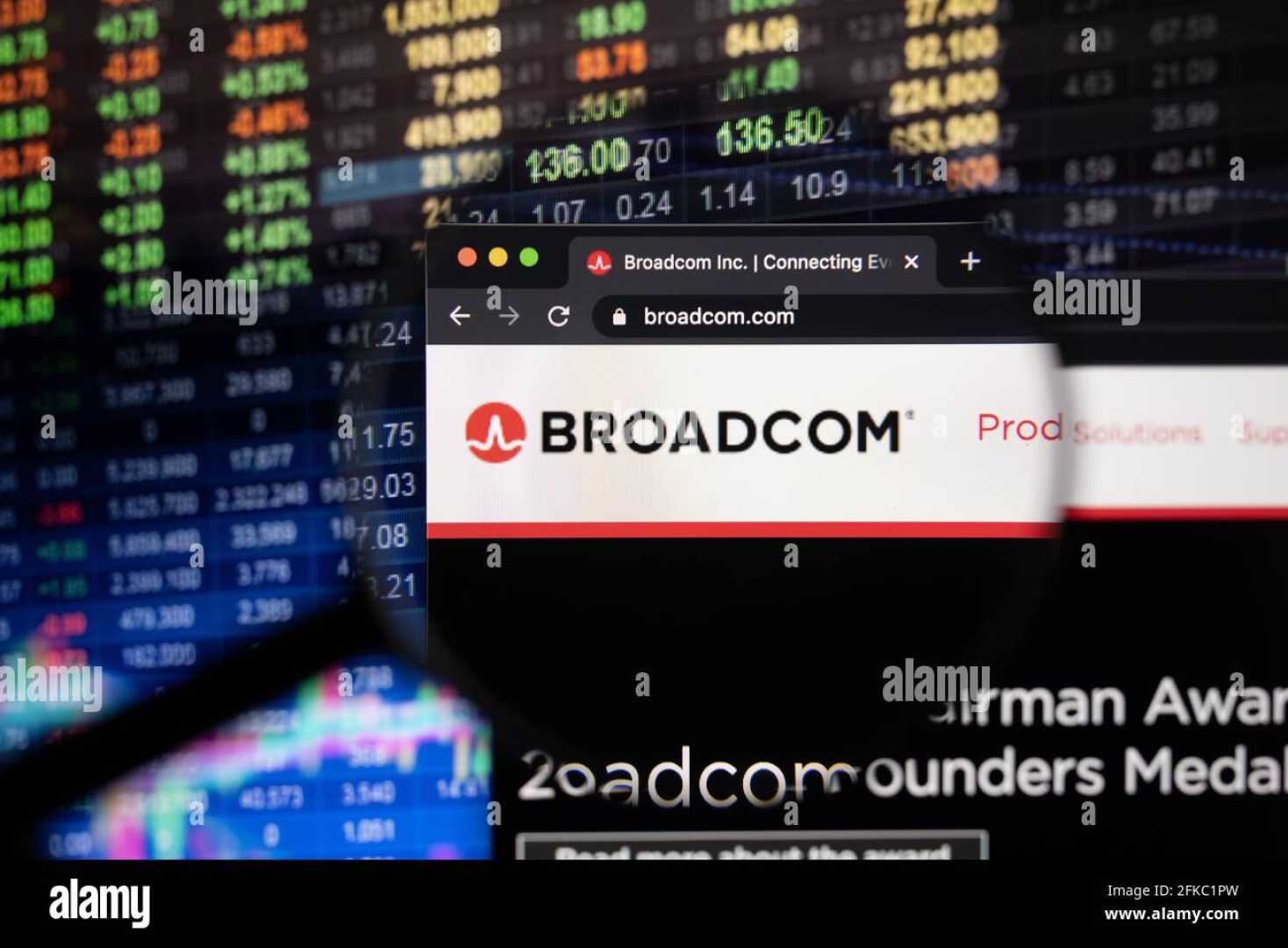 Broadcom Stock Trading Screen