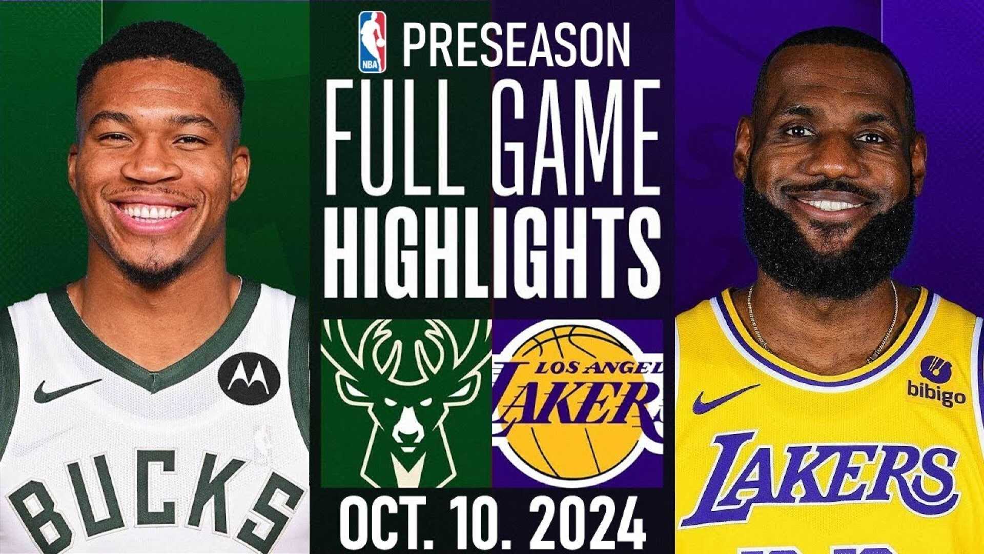 Bucks Lakers Nba Matchup Highlights