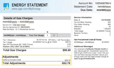 California Utility Bill Credits