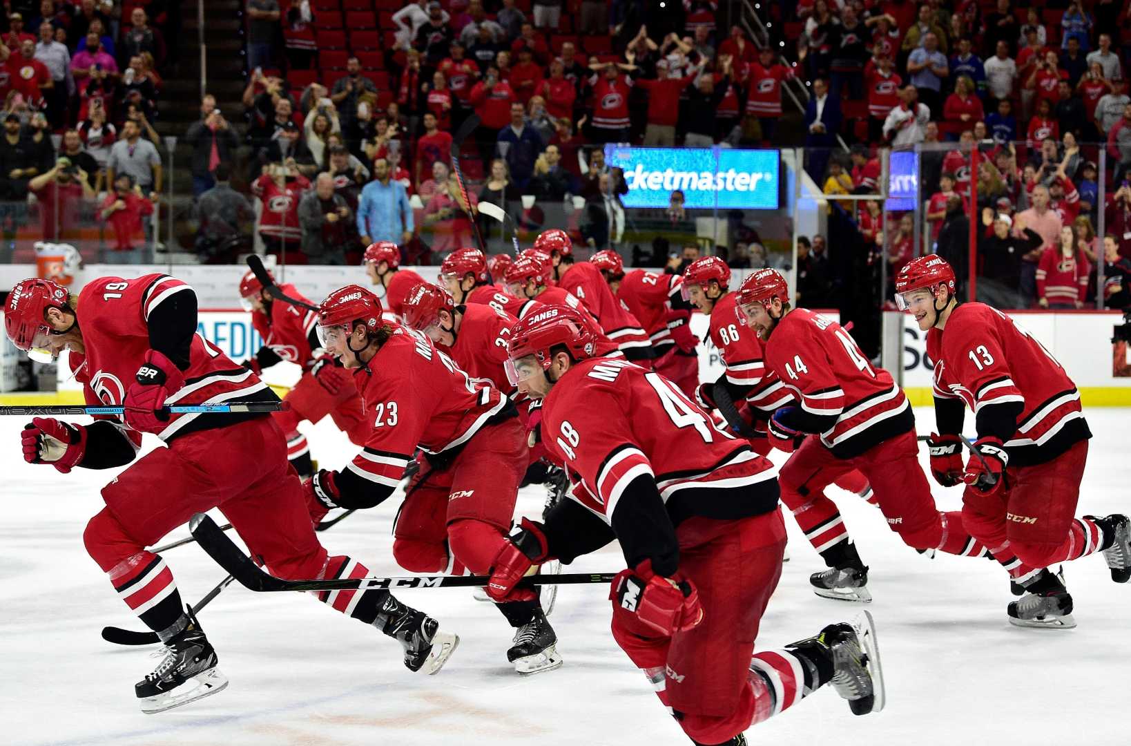 Carolina Hurricanes Players Celebrating