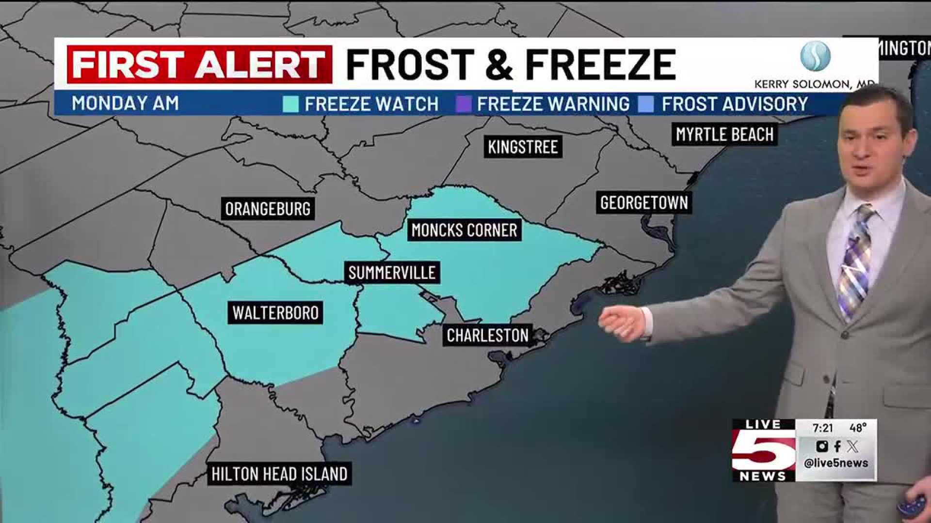 Charleston Weather Freeze Warning Cold Front