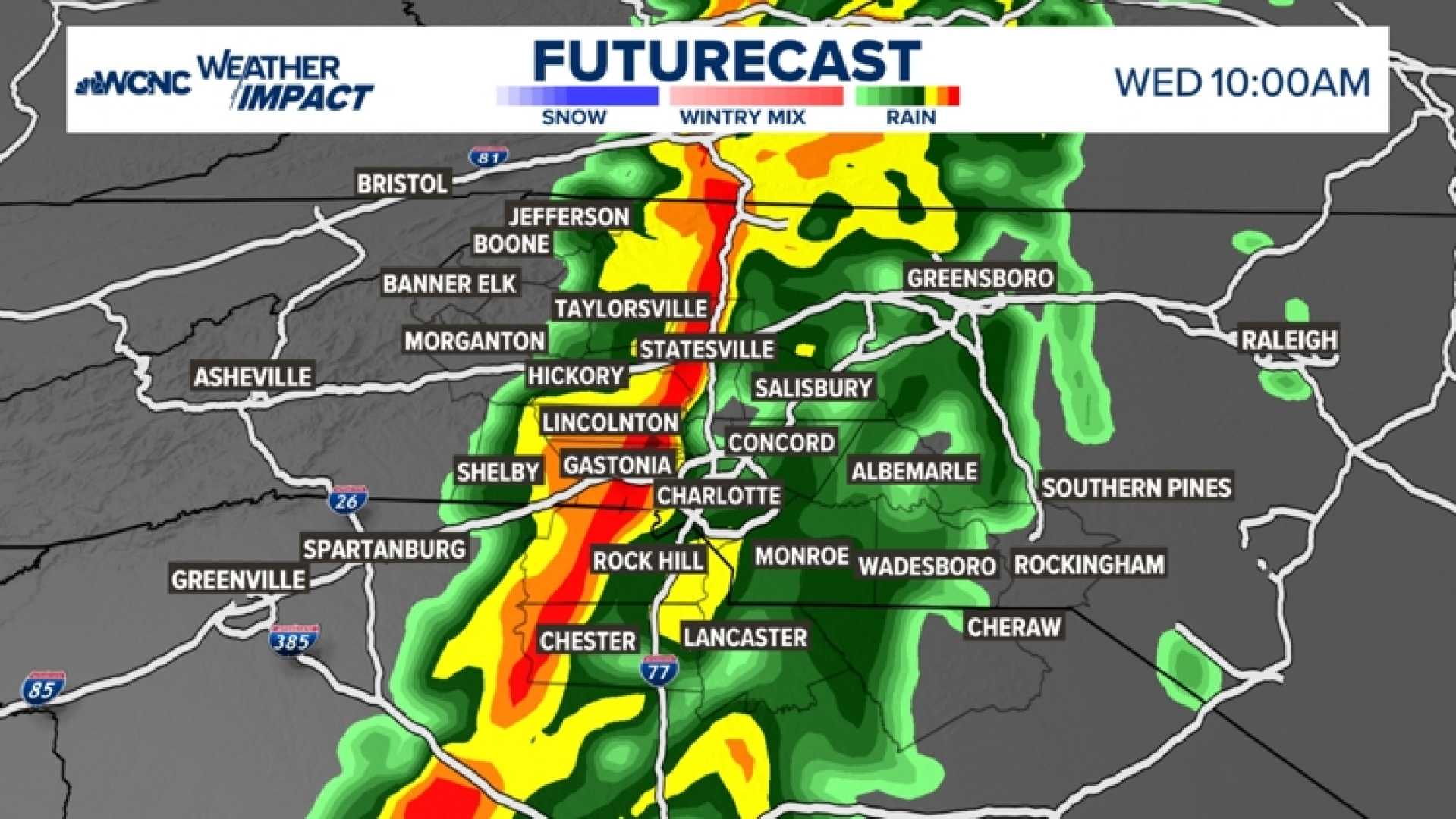 Charlotte Severe Storms Radar Forecast