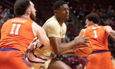 Clemson Basketball Team In Action Against Boston College