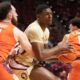 Clemson Basketball Team In Action Against Boston College