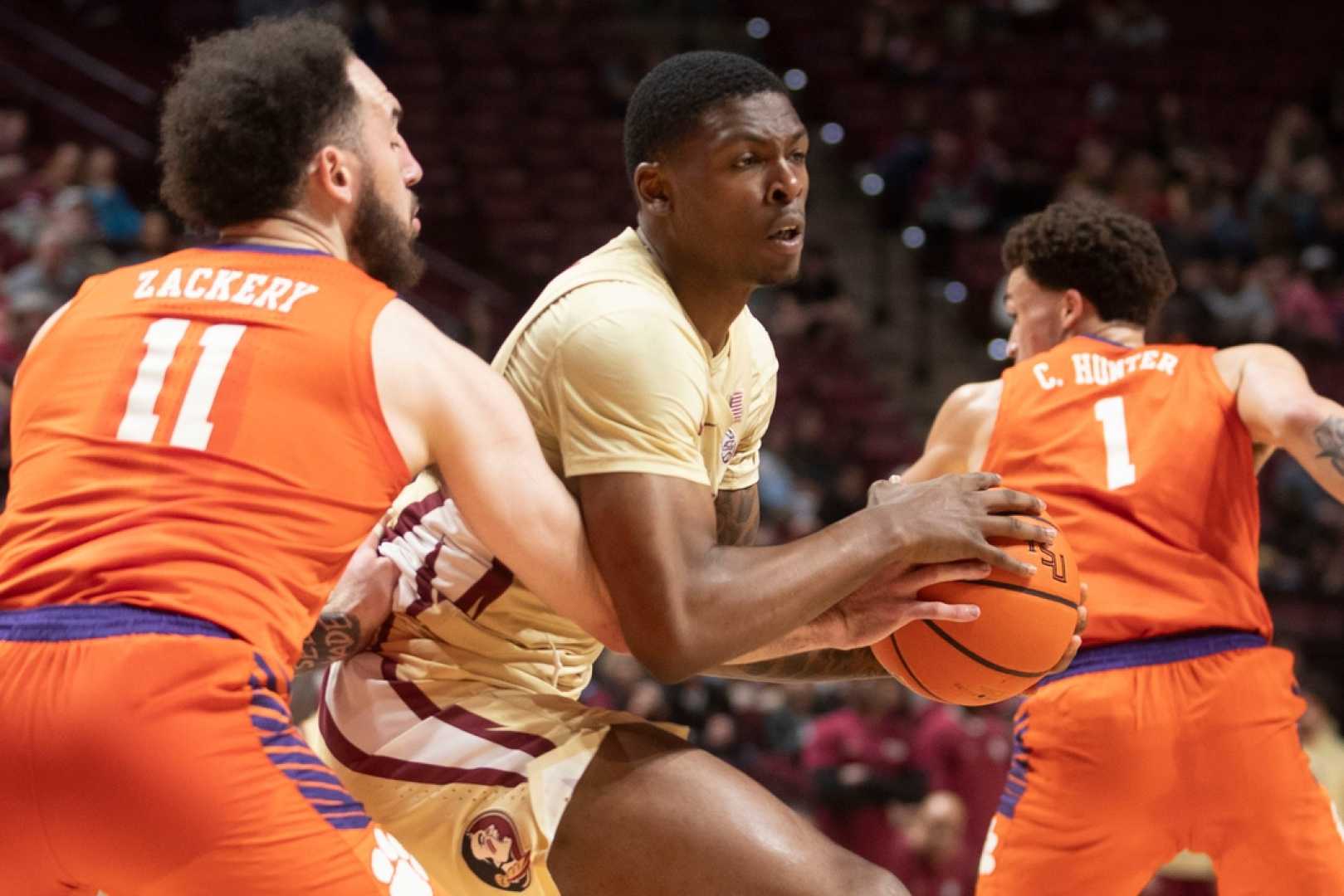 Clemson Basketball Team In Action Against Boston College