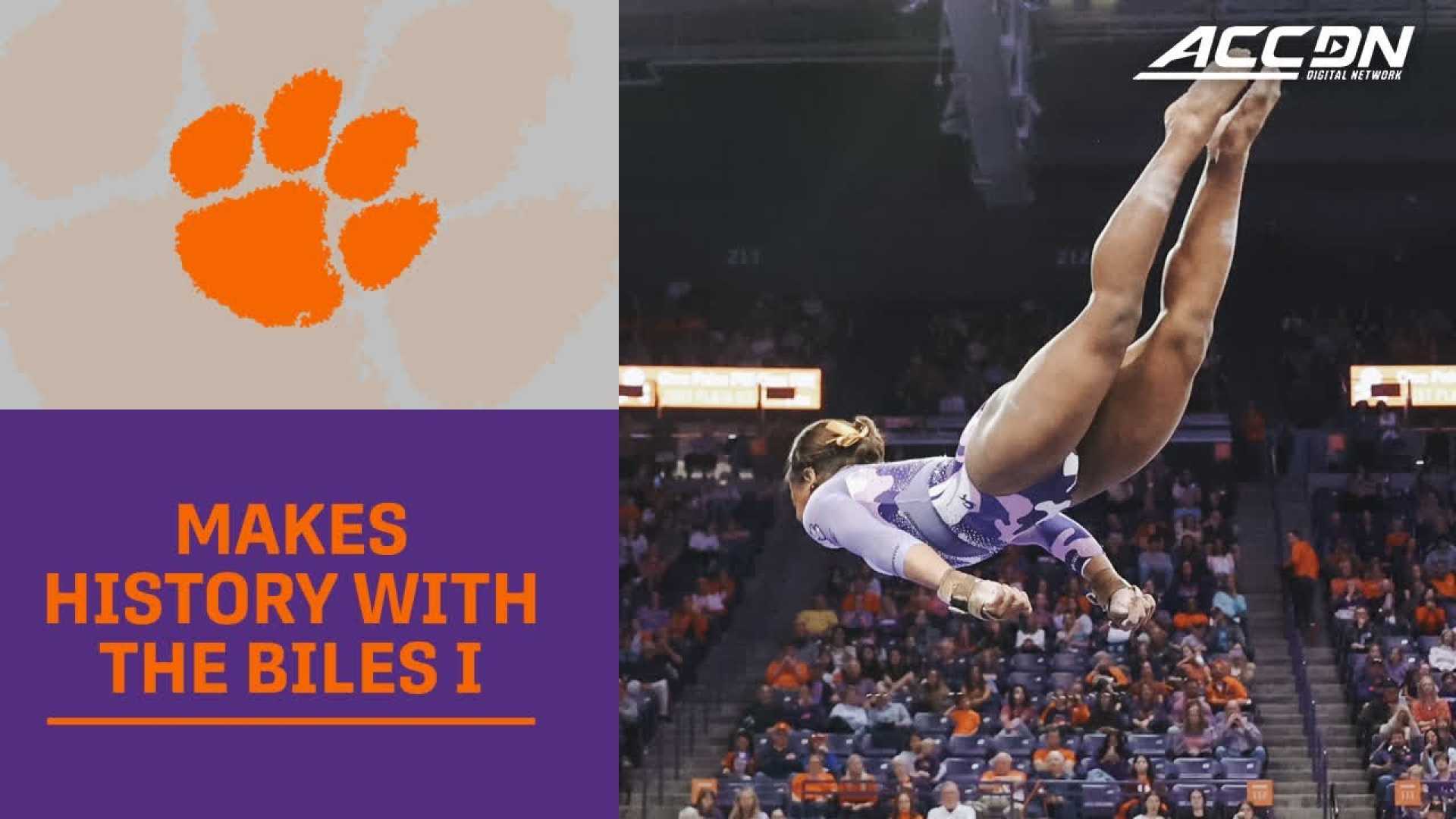 Clemson Gymnast Brie Clark Biles I Skill