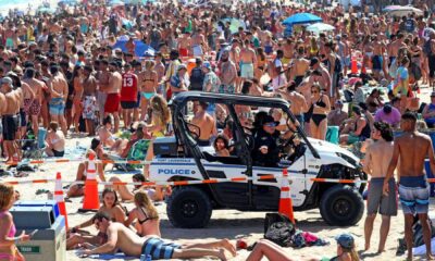 College Spring Breakers On Beach