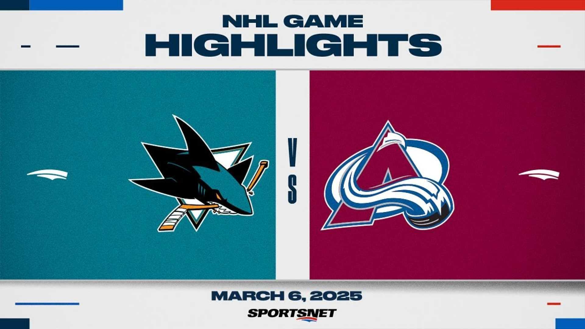 Colorado Avalanche Vs San Jose Sharks Highlights