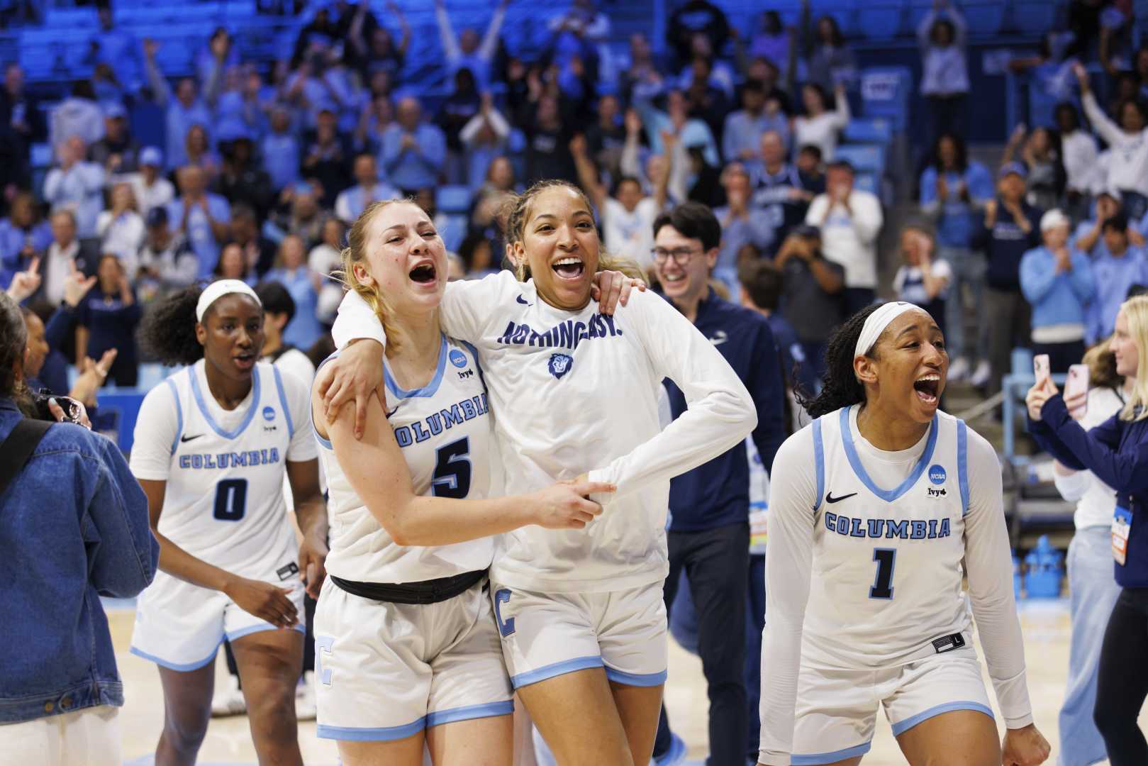 Columbia Women's Basketball Team Celebrates Ncaa Tournament Win