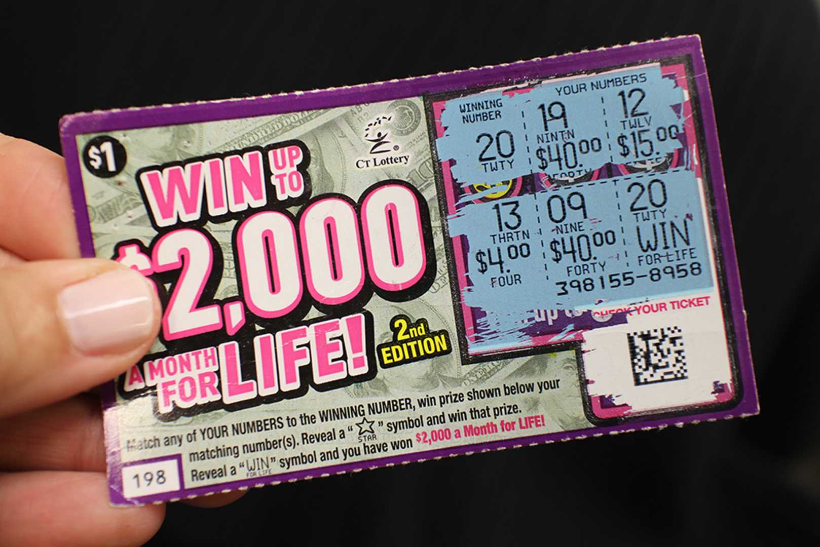 Connecticut Lottery Ticket With Winning Numbers