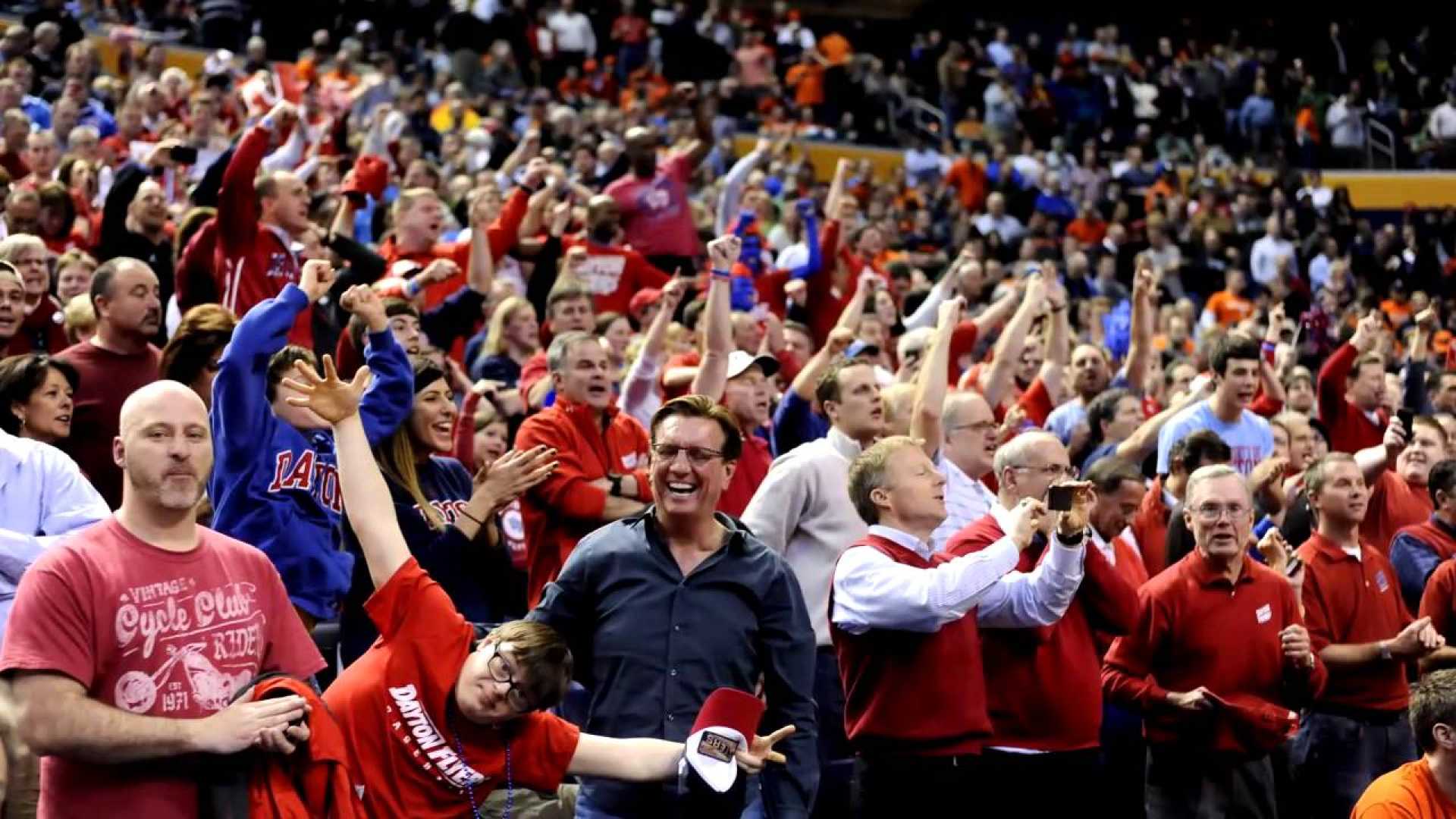 Dayton Flyers Basketball Game Fans Cheering