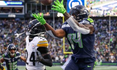 Dk Metcalf Catches Football Seahawks Steelers