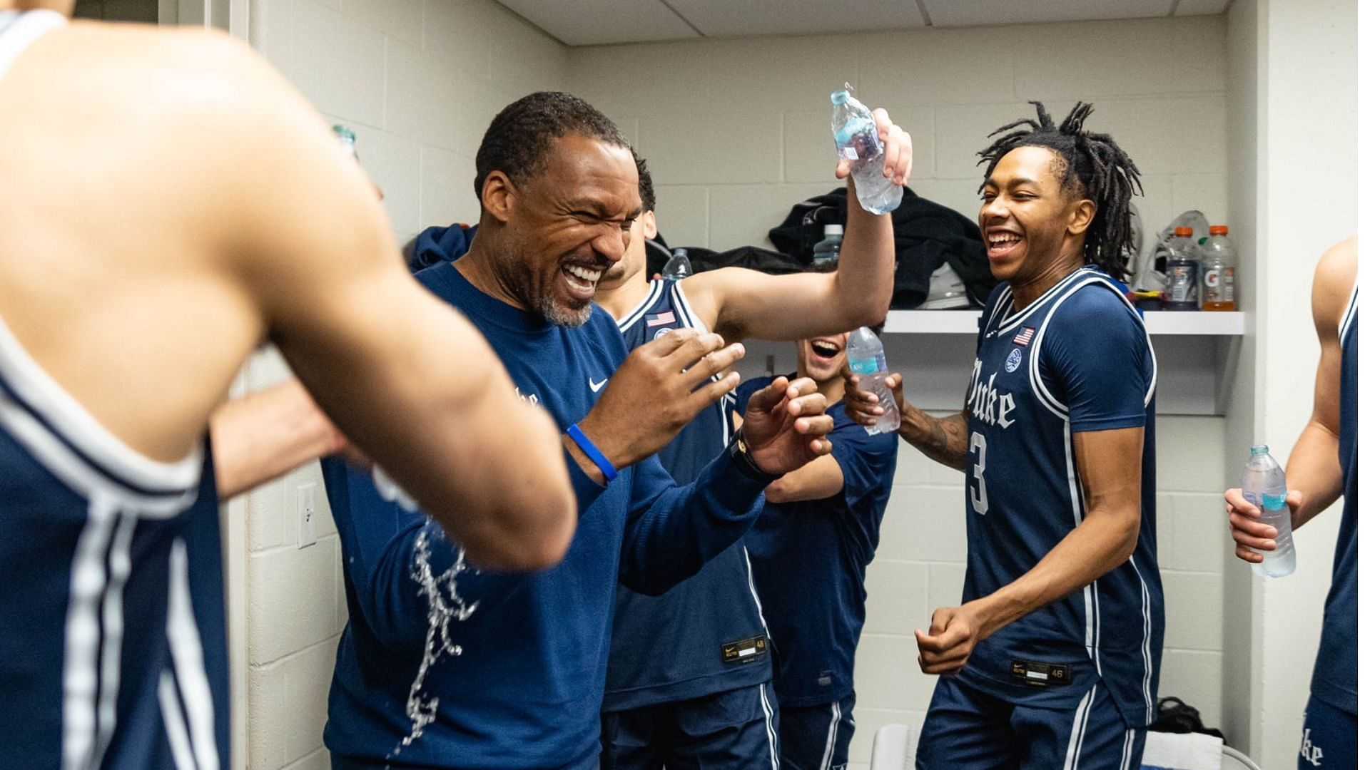 Duke Basketball Victory Celebration Locker Room