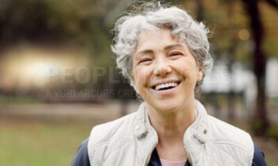 Elderly Woman Smiling Outdoors