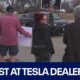 Elon Musk Protest Tesla Dealership