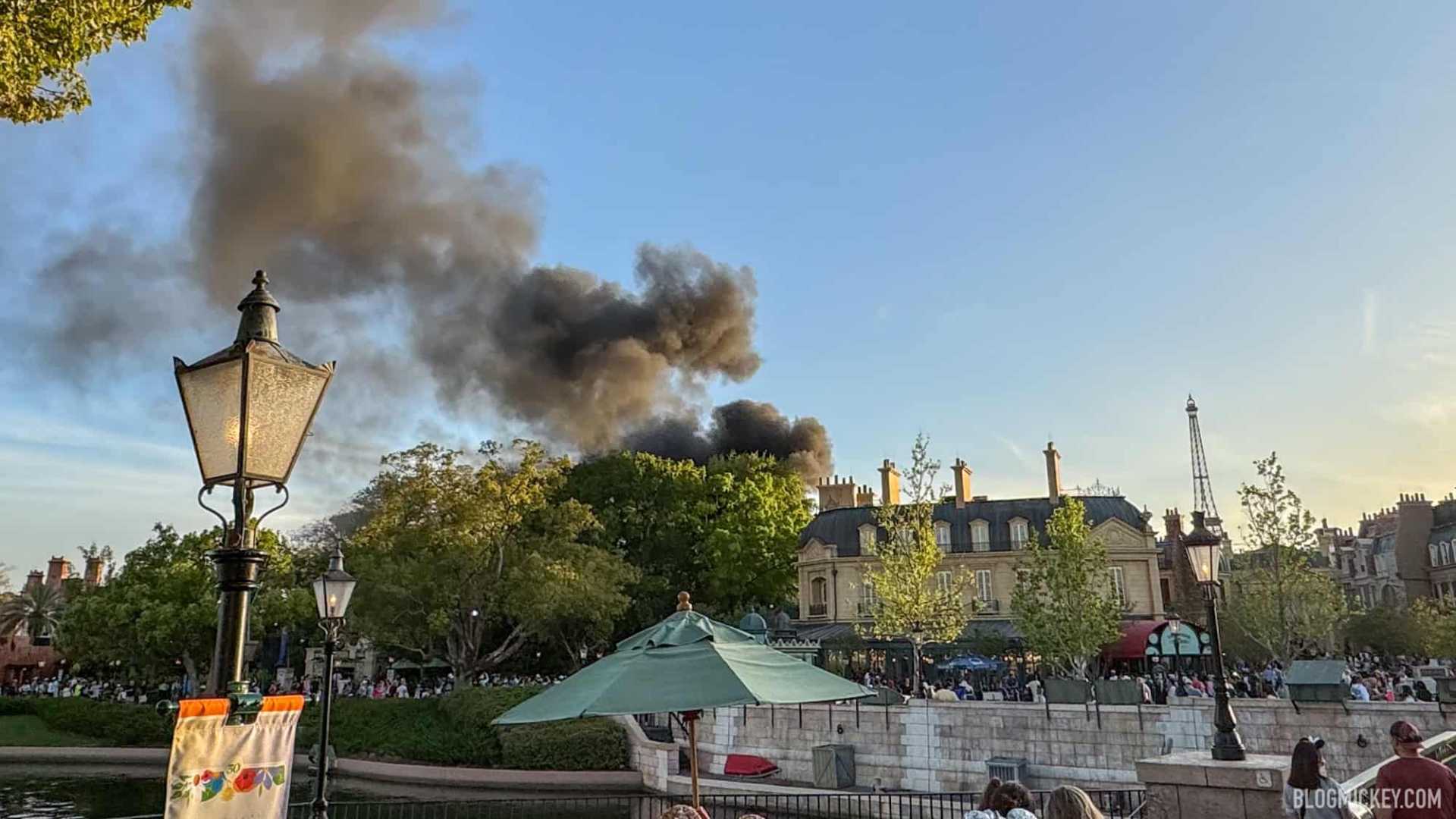 Epcot Fire France Pavilion Disney