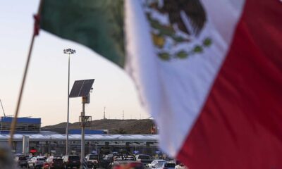 European Flags And U.s. Border Crossing Sign