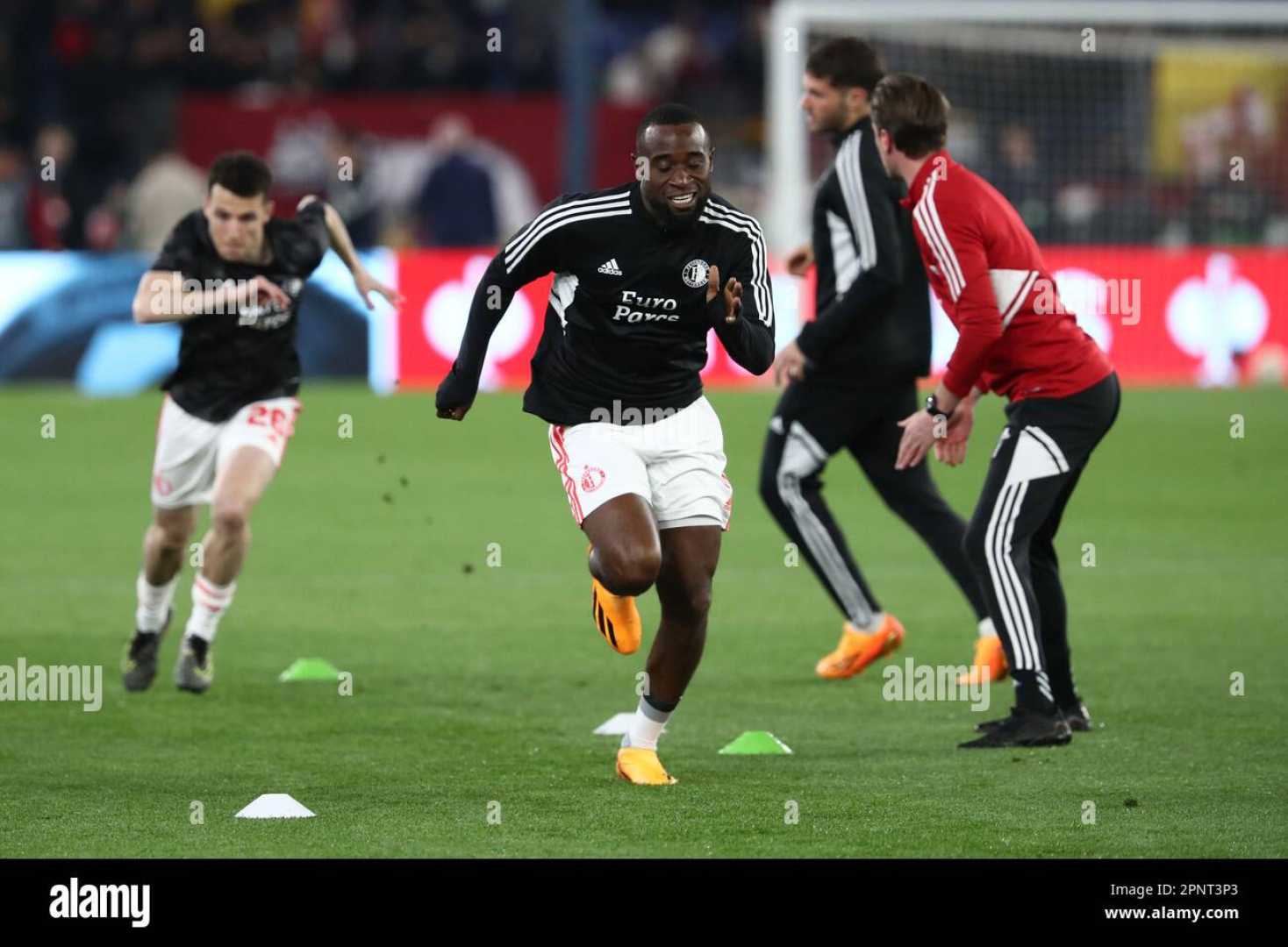 Feyenoord Fc Players Warming Up Before A Match