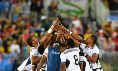 Fiji National Football Team In Victory Celebration