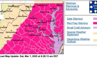 Fire Risk Weather Virginia Maryland March 2025