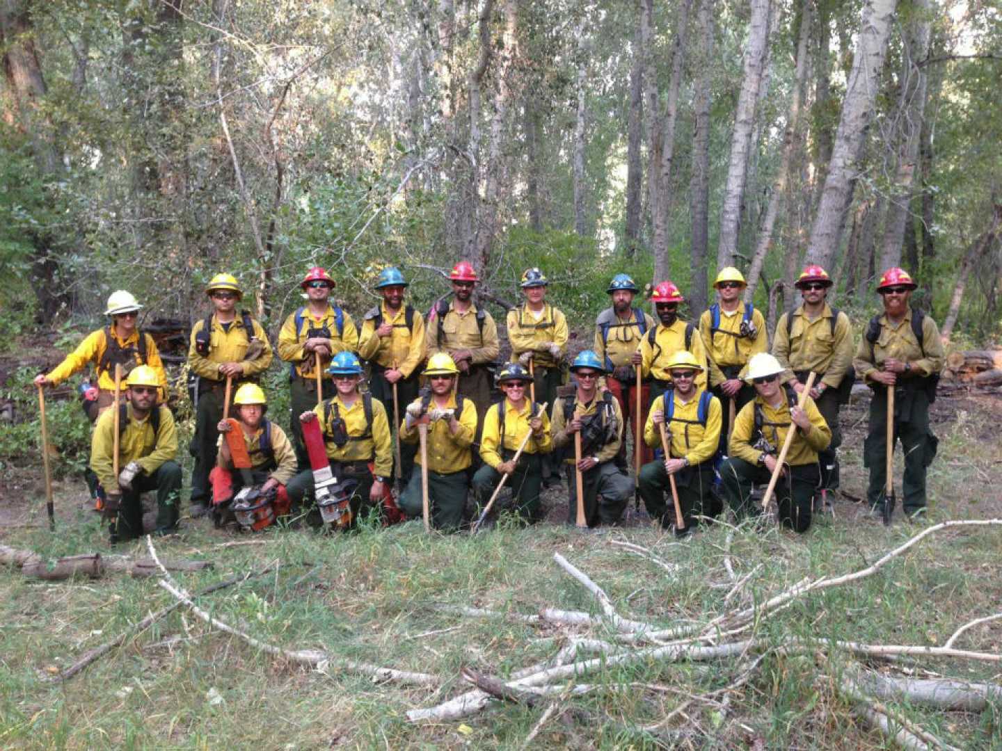 Firefighters Battling Forest Fire Arkansas