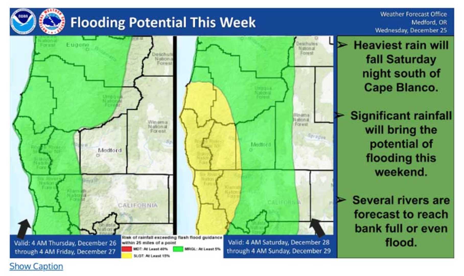 Flood Warning Southern Oregon Northern California