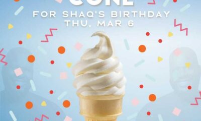 Free Ice Cream Cone Celebration Shaquille O'neal Birthday