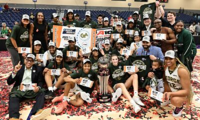 George Mason Basketball Team Celebrating Victory