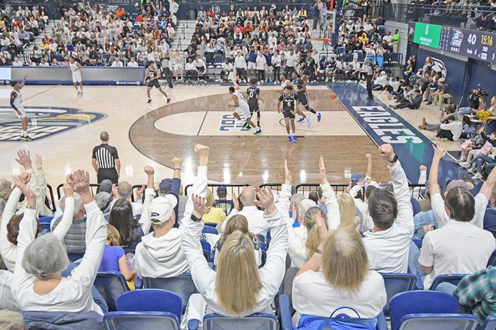 Georgia Southern Basketball Players Celebrating