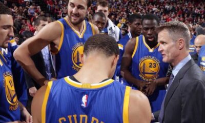 Golden State Warriors Team Huddle During Game