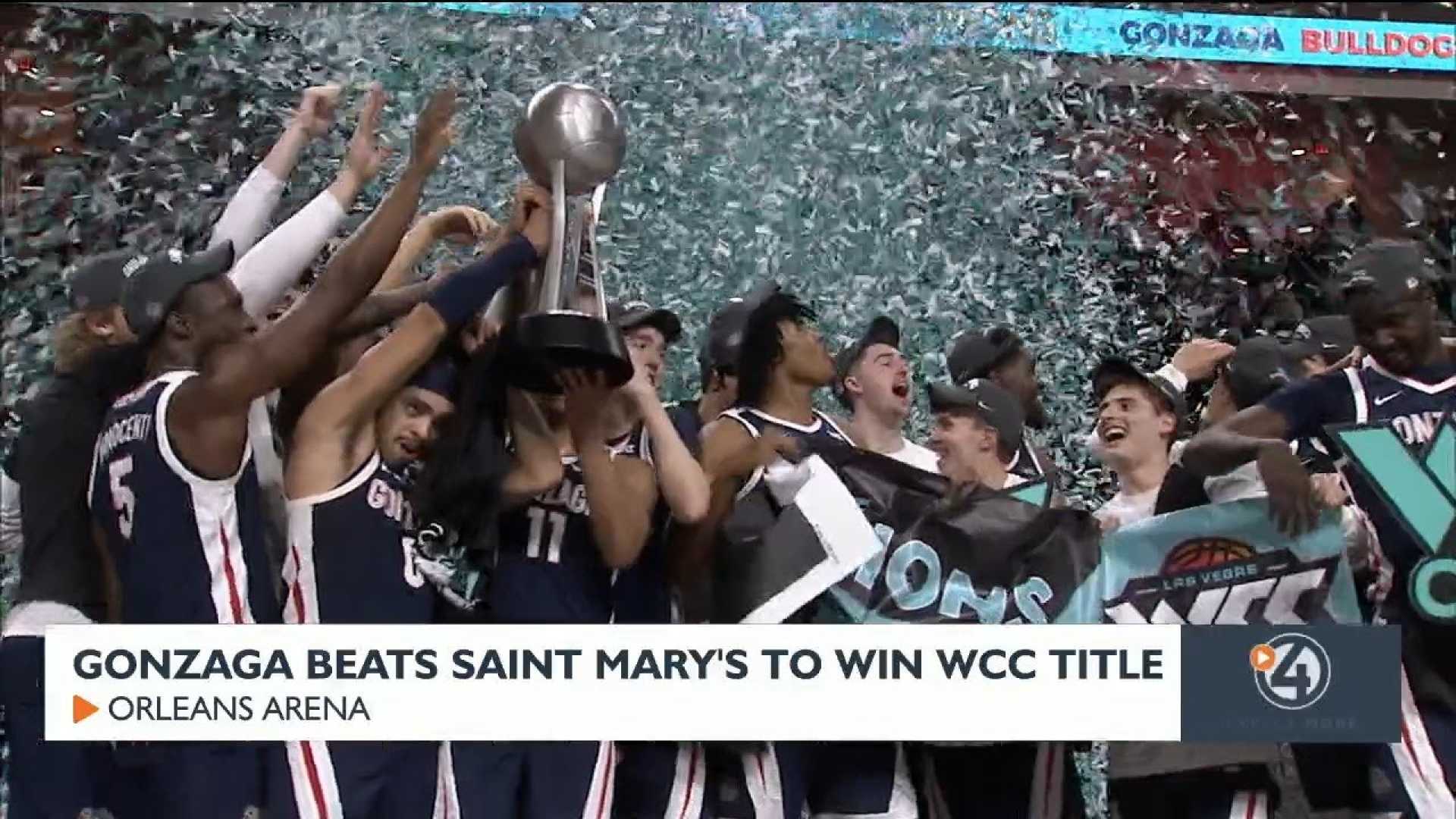 Gonzaga Basketball Team Celebration Wcc Tournament