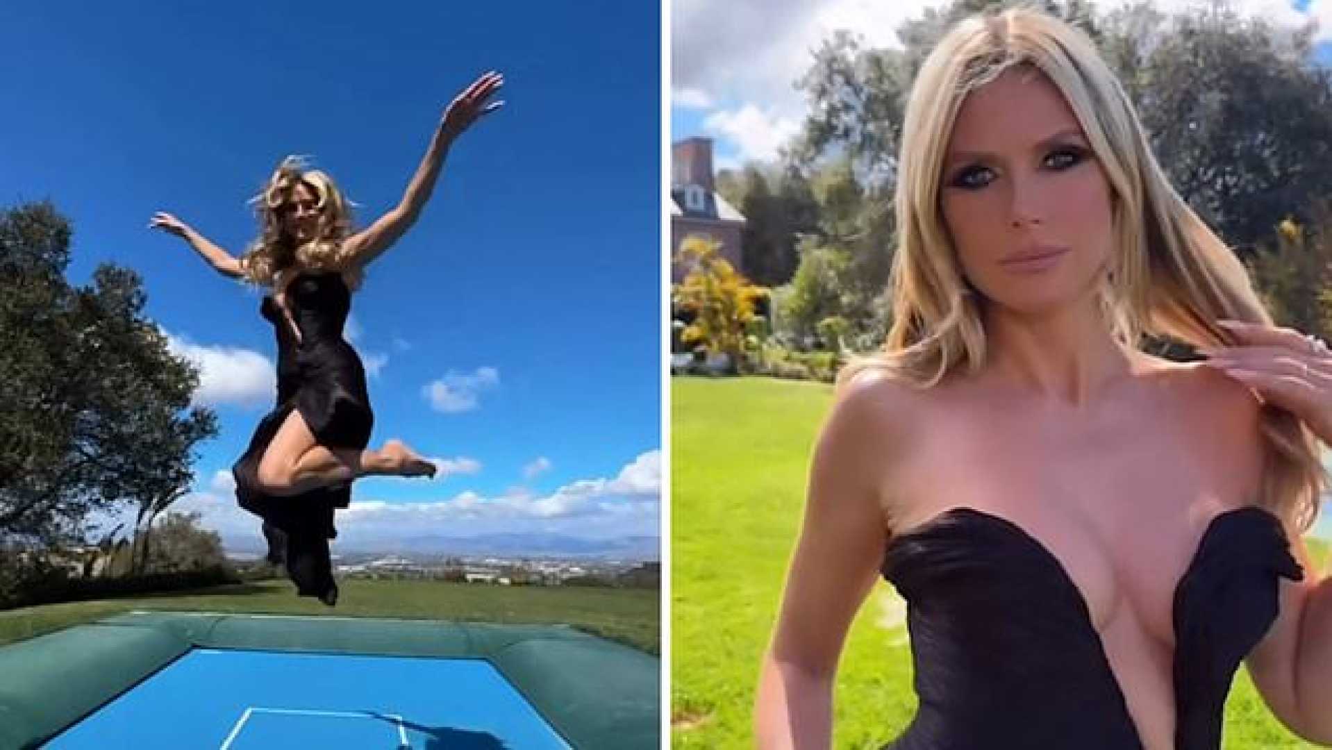 Heidi Klum Trampoline Oscar Warm Up