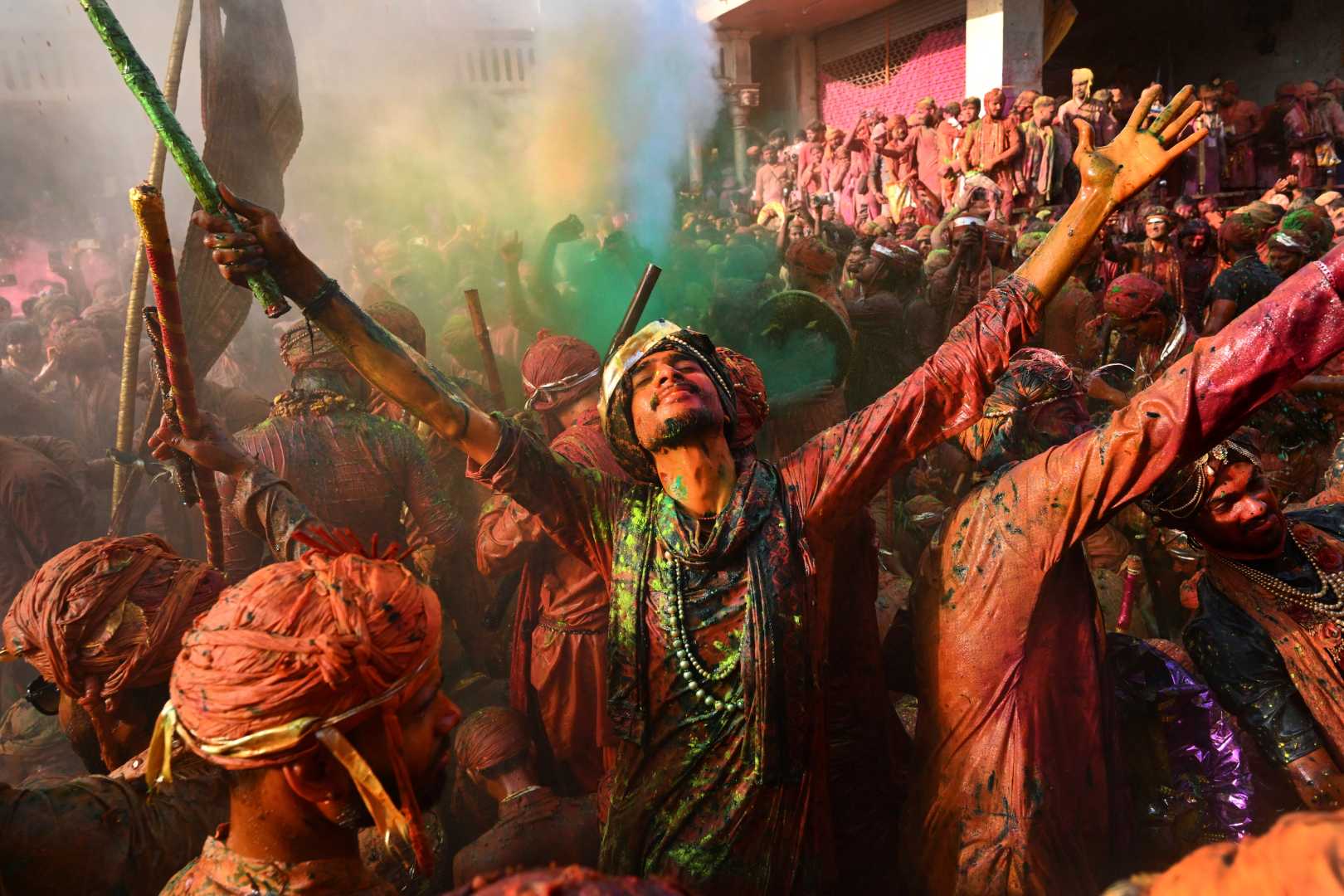 Holi Festival Celebrations Colored Powder South Asia