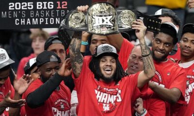 Houston Cougars Basketball Team Celebrating Victory