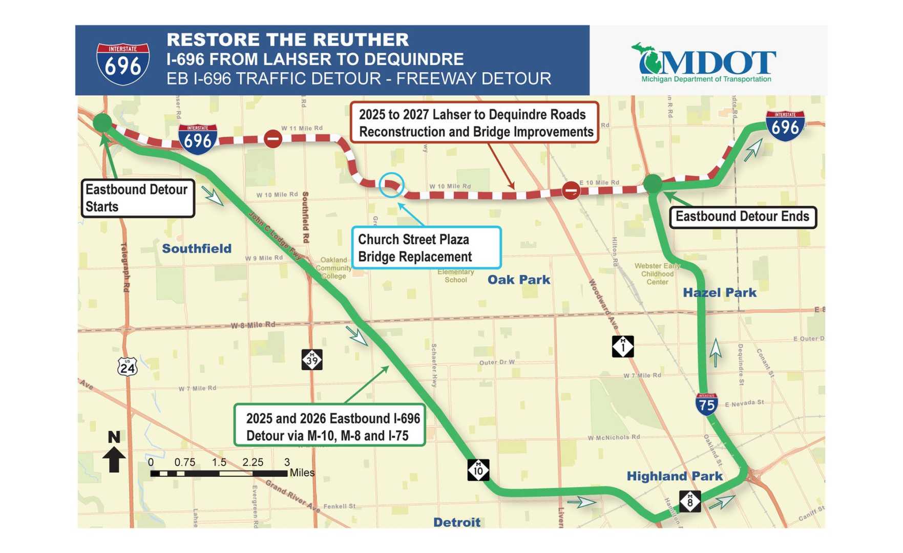 I 696 Construction Closure Michigan