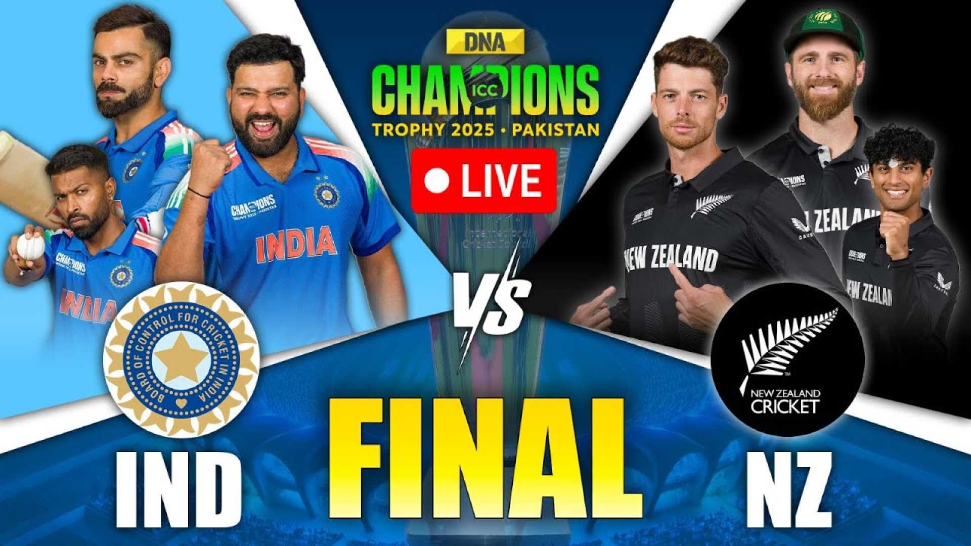 India Vs New Zealand Cricket Champions Trophy Final 2025