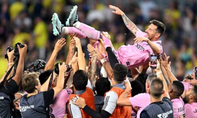 Inter Miami Soccer Team Celebrating Victory